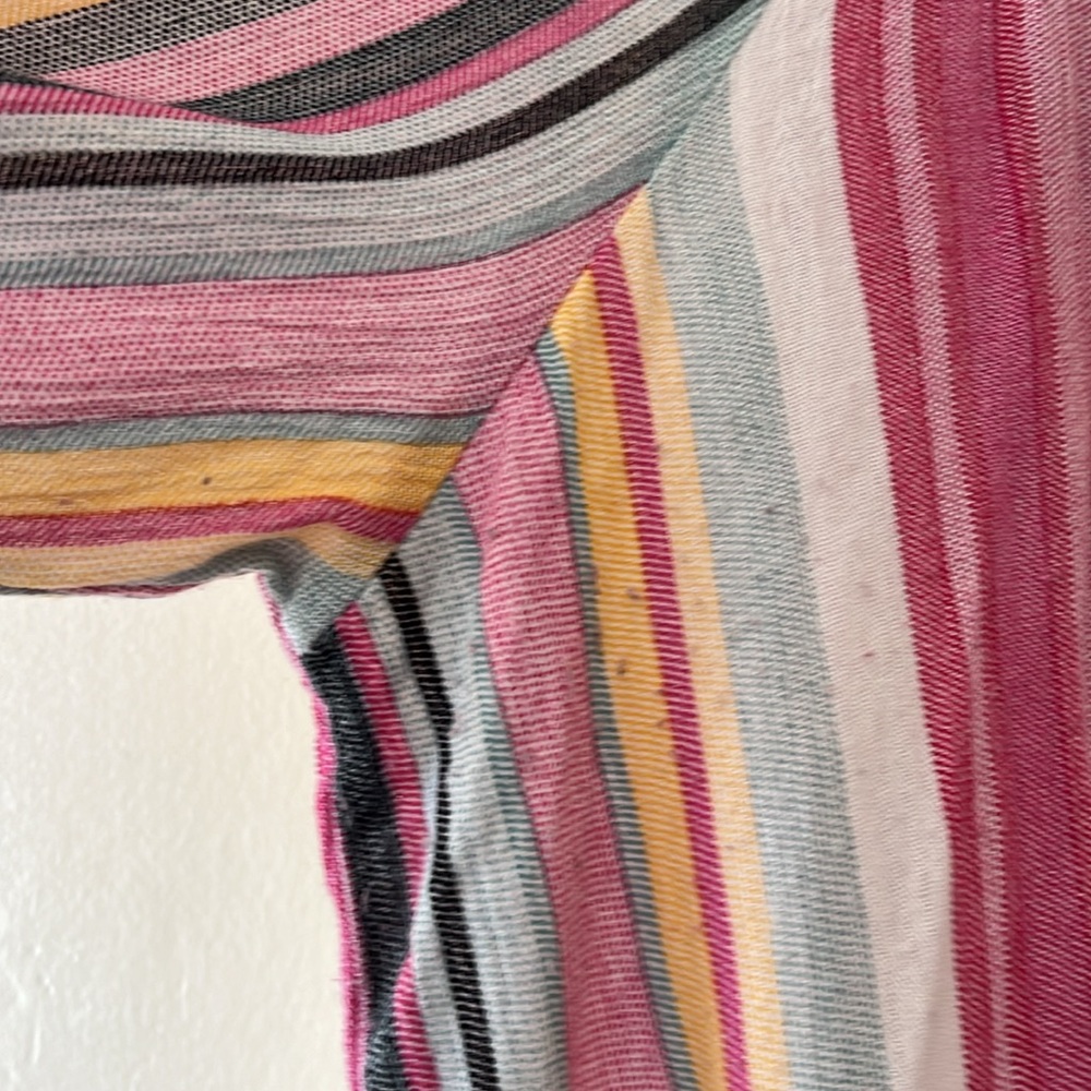 Savanna Jane Multicolor Striped Embroidered Tunic - Pink, Yellow, Teal, Red - Picture 6 of 7
